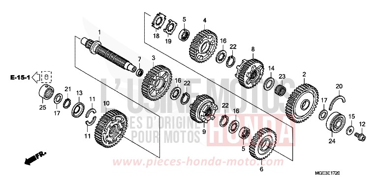 GETRIEBE (VFR1200FD) (GEGENWELLE) von VFR1200F DCT DARKNESS BLACK METALLIC (NH463) von 2013